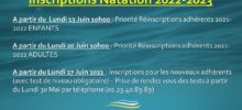 INSCRIPTION NATATION 2022/2023